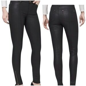 White House Black Market The Skinny Ankle Mid Rise Blk‎ Stretch Pants Sz 0 #543
